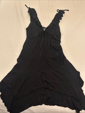 Wild Fable Whimsical Black Ruffle Women’s Dress